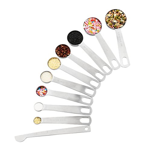 Hotsyang Measuring Spoons Set,Stainless Steel Measuring Spoons, Ml Measuring Spoons Set Of 11Pcs,Stainless Steel Metal Measuring Spoons For Dry Or Liquid Ingredients, Measuring Spoons Dishwasher Safe #TOP5