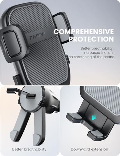 Handyhalterung Auto, Lüftung Schutz Auto Handy Halterung Ständer mit Hakenclip und Beine Doppelte Unterstützung 360° Drehbar KFZ Handyhalter Auto für iPhone Android Smartphone (4.0''-7.0'')