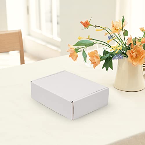 Image of HORLIMER 7x5x2 inches Shipping Boxes Set of 25, White Corrugated Cardboard Box Literature Mailer
