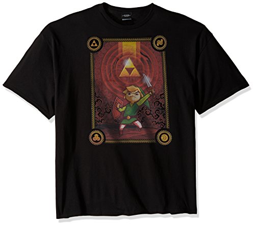 T-shirt Triforce Dawn Nintendo homme en coton noir col rond