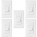 ENERLITES LED Dimmer Switch 3 Way Dimmer Switch, Universal Lighting Control, Dimmer Switch for LED lights, CFL, Incandescent, Halogen, Wall Plates Included, 51300 5 Pack, White