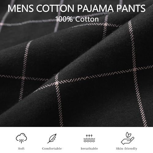 Image of Vulcanodon Mens Cotton Pajama Pants, Lightweight Sleep Pants for Men