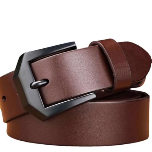 JSEIAJB Men's Retro Handmade Cowhide Belt With Needle Buckle And Genuine Leather Belt