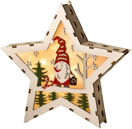 Wooden Christmas Ornaments DIY 3D Puzzle Kit, Pre-Printed Christmas Decoration Craft Kits, Hanging & Tabletop Xmas Creative Craft Activity (Star, Xmas Tree, House & Round Shapes)