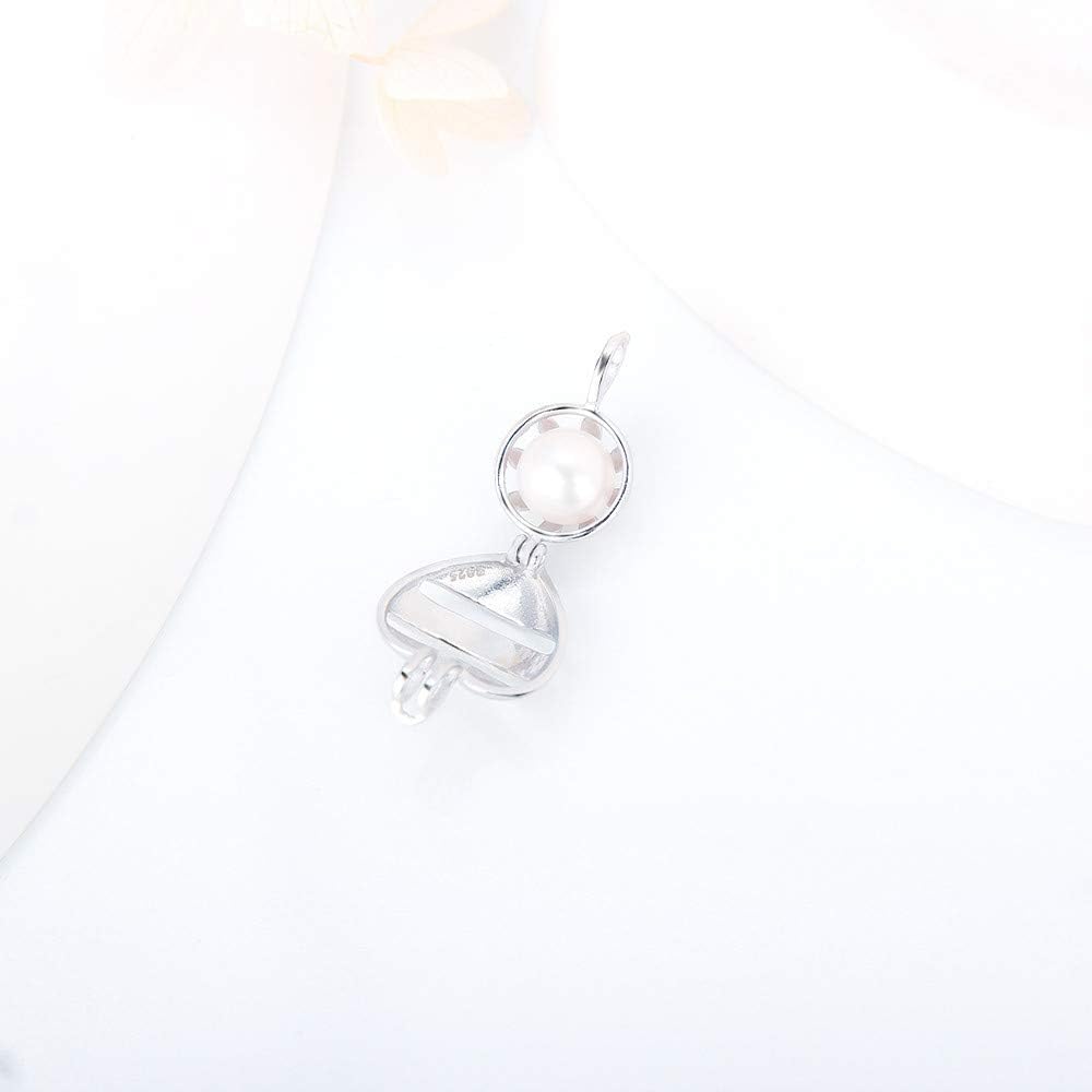 Engraved Someone I Love is in Heaven Heart Cage Pendants for Pearl Jewelry Making Sterling Silver, Design Cage Pendants for Women