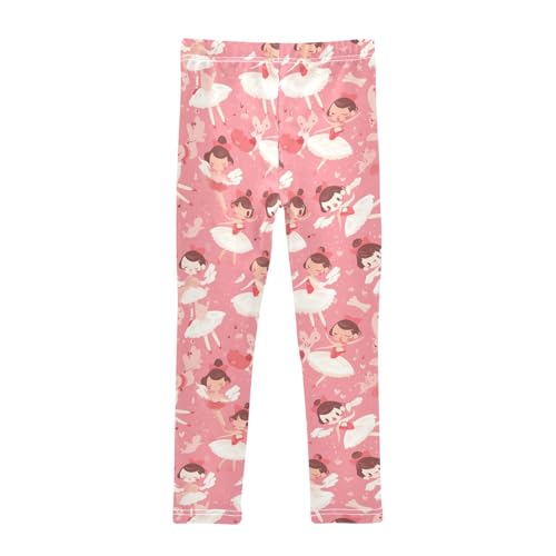 KLL Seamless Pattern Cute Ballerina Toddler Girls' Leggings Fashion High Waisted Pants Exercise2