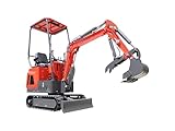 TYPHON Terror ONE Storm Mini Excavator – 1 Ton Trench Digger with Canopy, Hydraulic Thumb Clip, Hydraulic Oil Cooler, 13.5hp EPA Engine USA