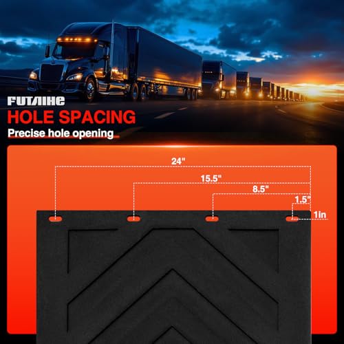Image of Mud Flaps for Semi Trucks Black Polymer Tractor Trailer Heavy Duty Rubber Mudflaps Oversized Splash Guard, 24 x 36Inch, 2PCS