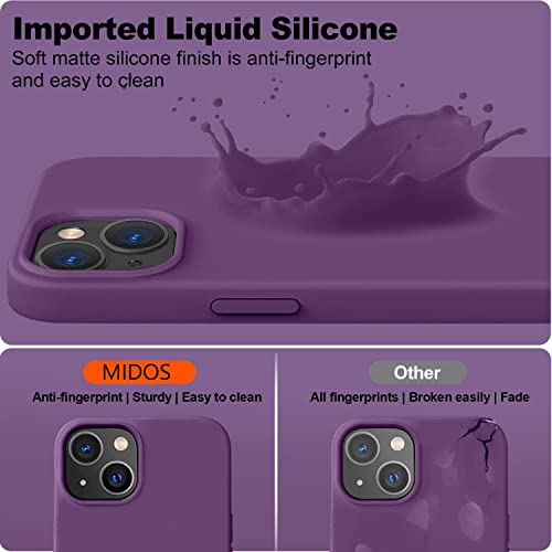 Image of MIDOS Back Cover Compatible with iPhone 14 Plus Case Liquid Silicone Full Protection Shock Proof Back Cover for iPhone 14 Plus (2022) 6.7 inch (Deep Purple)