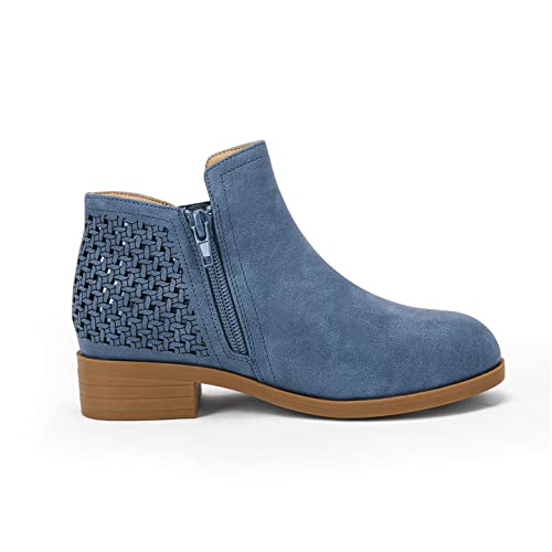 Girls' Ankle Boots Slip On Perforated Almond Toe Western Booties For Toddlers/Little Kids/Big Kids #TOP2