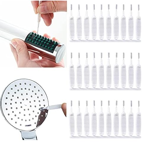 30pcs Shower Nozzle Cleaning Brush Anti-Clogging for Shower Head Cleaning Brush for Pore Gap Clean with Nylon Bristle Non-Slip Handle by Alnorte Cover