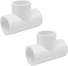 2PCS 1-1/2 Inch PVC Pipe Fittings Tee 1-1/2" 3 Way Slip Socket Connectors for Sprinkler, Drip Irrigation System, Pipes Extension HE064-1-1/2