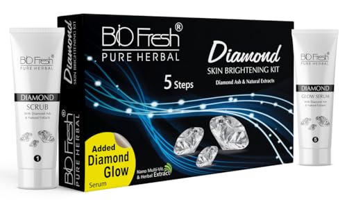 BIOFRESH HERBALS Diamond 5-Steps Facial Skin Care Kit Deep Cleansing Cleanup Kit for Skin Brightening Hydra Facial Kit Suitable for All Skin Types