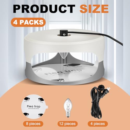 Image of 4 Packs Flea Traps for Inside Your Home, White, Gray