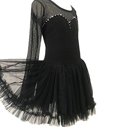 Vestido de patinação no gelo para meninas Collant de balé para competição infantil e feminino Teamwe