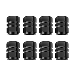 Rnitle Aluminium Ventilkappen Schwarz 8 Stück