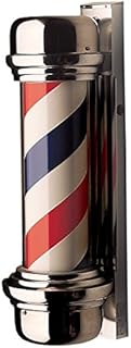 Marvy Barber Pole #55 - Classic Mid-Size Barber Shop Pole with Light, Glass Cylinder, Indoor/Outdoor Use, 28" H x 9" W, Wall Mount, American Icon Design - MRVY-55