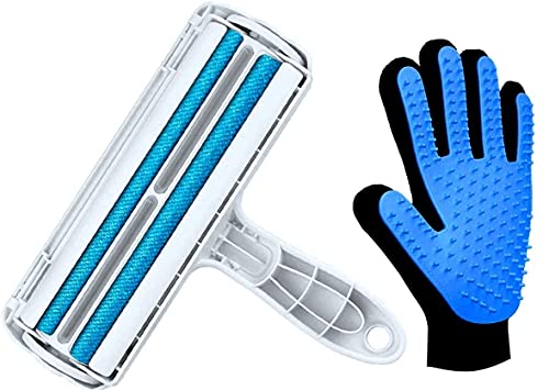 Auroni Fusselbürste und Fellpflege Handschuh - Hund Katze Fusselrolle Haarroller Katzenhaare Hundehaare entfernen Tierhaare Sofa Massage- tolles Geschenk zu Muttertag Cover