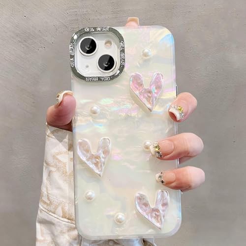 Coque Rigide Antichoc iPhone 14 Vintage à Paillettes Nacrées Protection