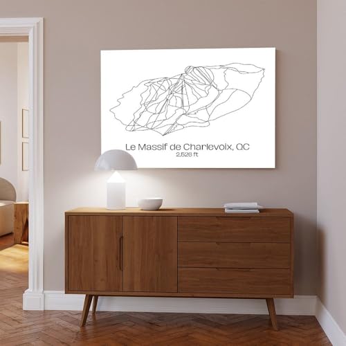 Carte des sentiers de Mont Charleva affiche sur toile 50x75 cm pour decoration de salon