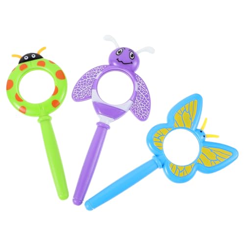 SUPVOX 3pcs Portable Microscope Boys and Girls Boys and Girls Magnifying Glass Handheld Magnifier Plastic Magnifier Toys and Detective Explorer