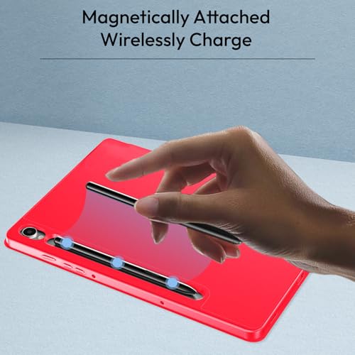 Image of Robustrion Cover for Samsung Galaxy Tab S10 Lite 10.9 inch / Tab S9 FE /Tab S10 FE /Tab S9 11 inch with [S Pen Holder], Flip Case for Samsung Tab S10 Lite /S10 /S9 FE Tablet Cover [Auto Sleep Wake] - Red