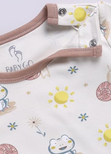 Image of BABYGO Baby Half Sleeve Rompers 100% Cotton for New Born Baby|Daily Suits for Baby Boys & Girls| 0-3M| 3-6M|6-9M|Onesies| Infant Clothes | Pack of 1