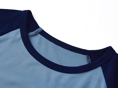 Tebbis Pajamas For Boys Fun Baseball Navy Blue Short Sleeves 2-Piece PJs Set Kid Comfy Sleepwear Size 6-182