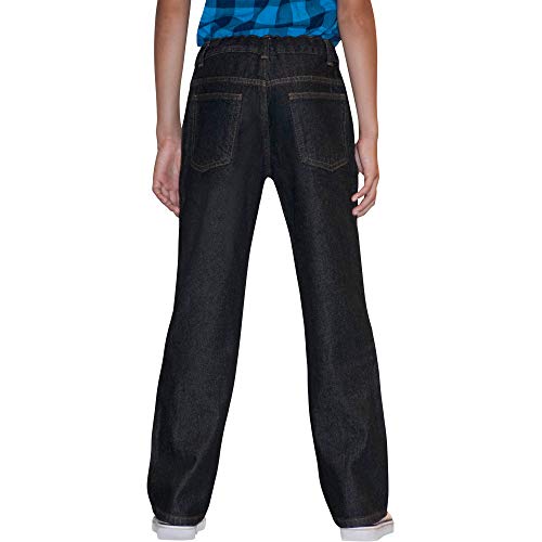 Faded Glory Boys' Relaxed Fit Denim Blue Jeans (Regular & Husky) (8 Regular, Black)3