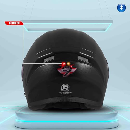 Image of Steelbird SBA-21 Raptor Bluetooth Full Face Helmet for Men and Women with Inner Smoke Sun Shield