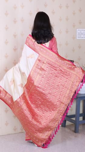 Image of SGF11 Women's Kanjivaram Pure Soft Silk Saree With Blouse Piece