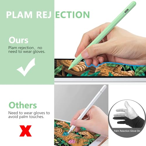 Image of Stylus Pen for iPad 2018-2023 with Palm Rejection, Active Pencil for iPad 10th /9th /8th /7th /6th Generation, for iPad Pro 11 /12.9 inch, for iPad Air 5th /4th /3th Gen, for iPad Mini 6th /5th Gen (Green)