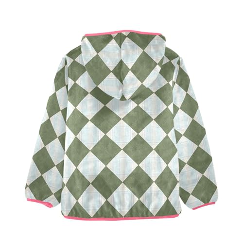 GuoChe Plaid Green Yellow White Toddler Fleece Jacket2