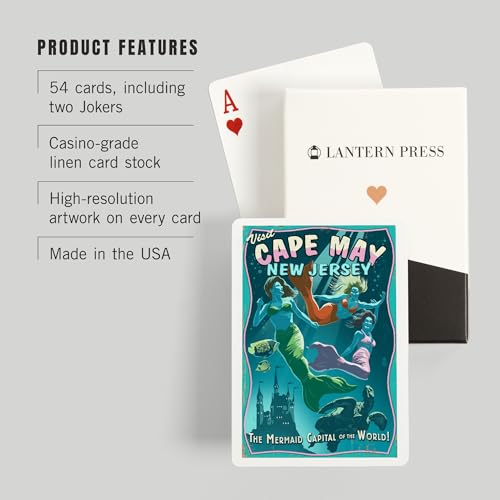 Baraja de 52 cartas estilo póker Mermaids Vintage miniatura 3