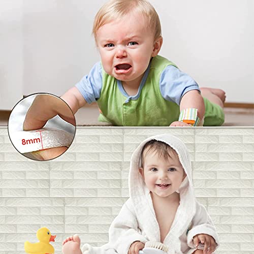 Image of Barebeauty 3D Wall Panel Wallpaper, Self Adhesive PE Foam Brick Sticker, Waterproof Peel & Stick Wall Covering for Home, Bedroom & Living Room Decor, 70 x 77 cm (Pack of 10, 58 Sq. Ft. Approx)
