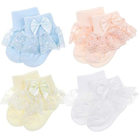 DRESHOW Baby Frilly Lace Bow Socks Cover