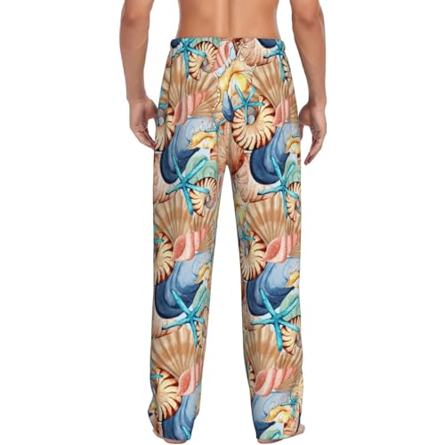 Seashell Mens Pajama Pants Cozy Lounge Baggy Lightweight Pj Pants Lounge Bottoms With Elastic Waist3