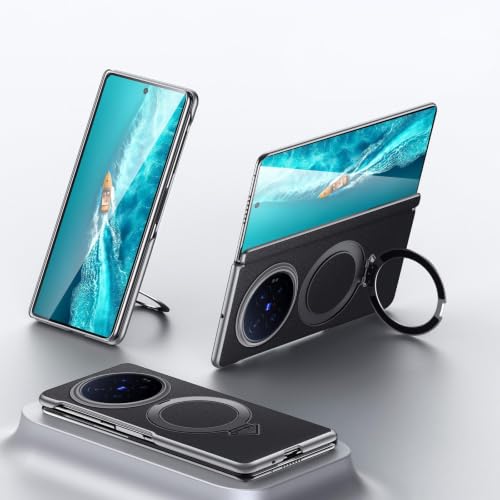 Coque cuir X Fold6 haut de gamme à cadre chromé brillant