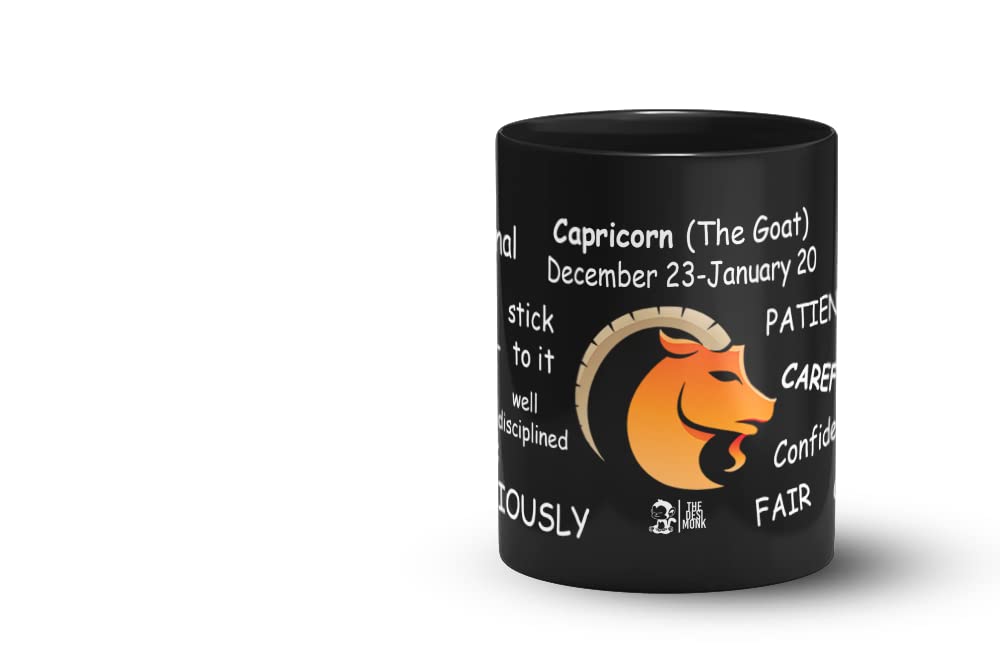 The Desi Monk Capricorn Colorful Black Mug | Coffee Mug | Milk Mug |This Mug is Microwave and Dishwasher Safe 330ml | Mug-7