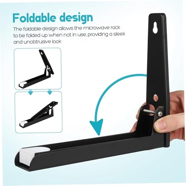 Stainless Steel Microwave Oven Bracket Universal Wall Mounting Bracket Space-Saving Kitchen Organizer