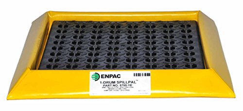 Enpac 1 Drum SpillPal Spill Pad with Grate, Yellow, Foam Sidewalls, Low Profile, Tough, Durable, Two-Way Air Relief, Foldable