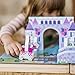 Melissa & Doug 19-Piece Wooden Take-Along Tabletop Kingdom – Carriage, Horse, Unicorn, Dragon, More