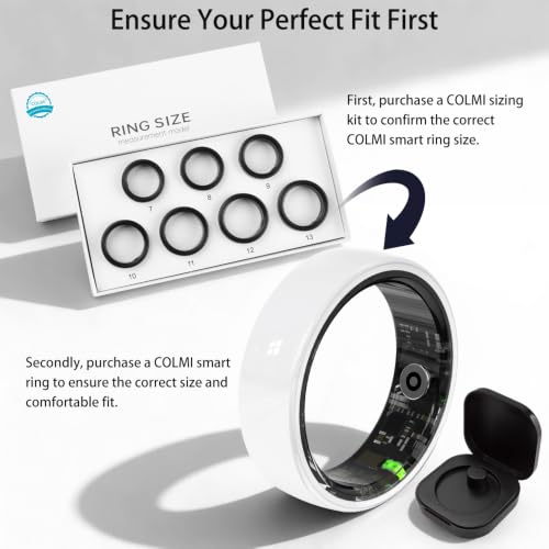 Image of Smart Ring for Women, Health Tracker & 5ATM, COLMI R02. (White Ceramic, 8#)