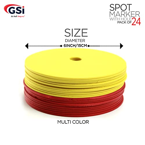 Image of GSi Spot Markers - Non-Slip Non-Toxic Poly Spots - Floor Markers for PE, Sports & Classroom Activities