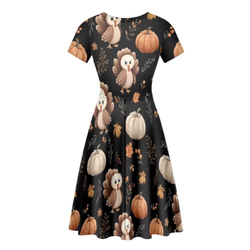 Image of Irisjudy T Shirt Dress for Women Short Sleeve Girls Short Sleeve Dress Plus Size, O Neck Knee Length Midi Dress for Ladies