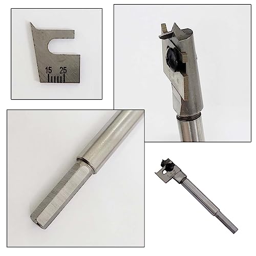 15-45mm Adjustable Spade Bit Tool Expansive Flat Woodworking Boring Drill Bit Set - Image 2