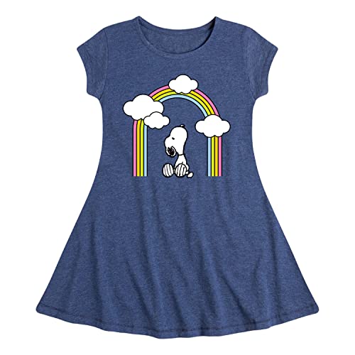 HYBRID APPAREL - Peanuts - Snoopy Looking Up Rainbow - Toddler & Youth Girls Fit & Flare Dress