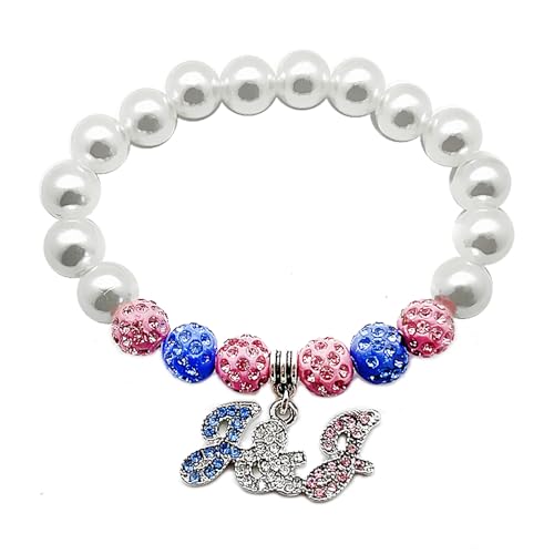 Stylish Jack & Jill Sorority Bracelet with Imitation Pearl Beads - Handmade Elastic Rhinestone Jewelry for JJ women Members