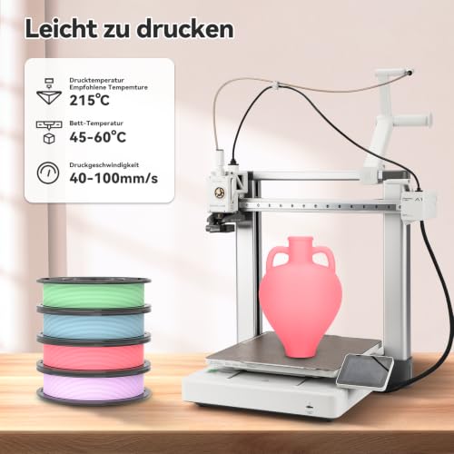 Image of 3DHoJor Matte PLA 3D Printer Filament Bundle, Multicolor Filament 1.75mm, Vacuum Packed, 0.25kg*8 Pack, 2kg Total, Milky White+Pink+Tangerine+Yellow+Green+Light Blue+Strawberry red+Lilac