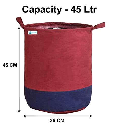 Image of 45 L Non-Woven Laundry Storage Bag with Handles | Foldable Clothes Organizer Basket | Durable Fabric Laundry Hamper for Home & Dorm (Pack Of 1)